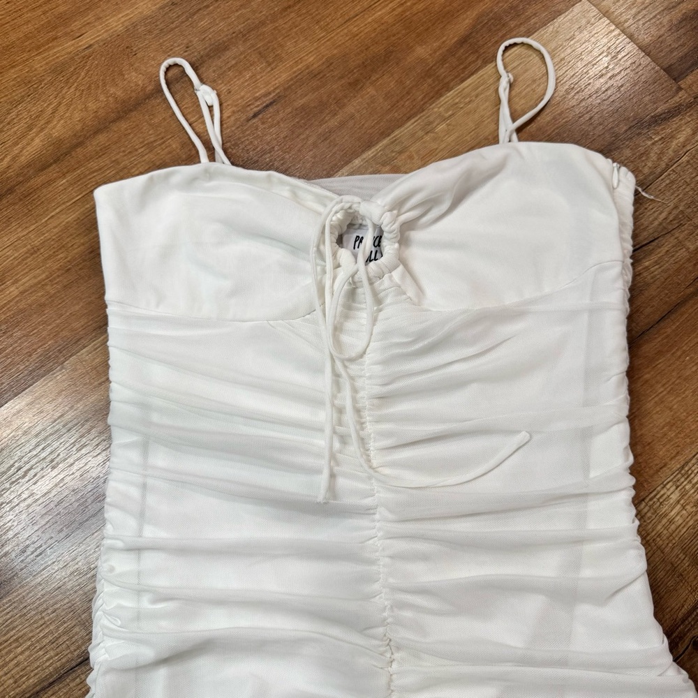 Princess Polly White Ruched Mini Dress - Picture 3 of 6